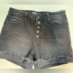 Just Black High Rise Button Front Shorts